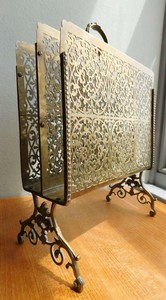 A-fine-Edwardian-era-Vintage-Brass-Magazine-Rack-1900s