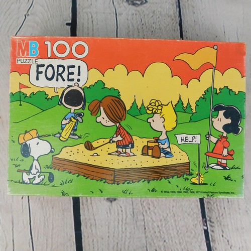Vtg. Lot X 2 PEANUTS MB Puzzles, Golf & Tennis, Snoopy Woodstock Complete in Box - Picture 6 of 24