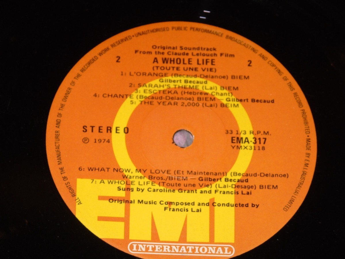 Toute une Vie / FRANCIS LAI LPレコード Toute une Vie / FRANCIS LAI LPレコード