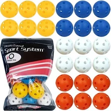 Plastic Airflow Golf Balls Indoor Outdoor Driving Range Swing Training 12/24 Pcs