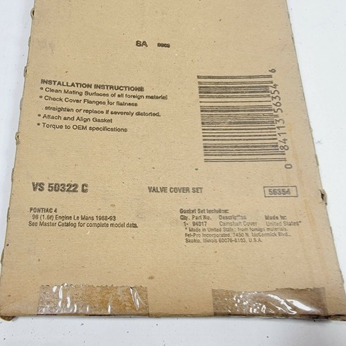 Engine Valve Cover Gasket Set Fel-Pro VS 50322 C - Picture 2 of 2
