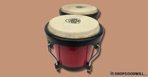 Cosmic Percussion by LP Latin Percussion Red Bongos w/ 8.25" & 7" Rawhide Skins - Picture 5 of 8