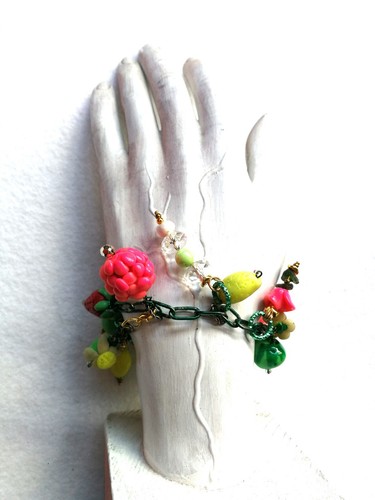 Charm Bracelet Armlet Jewelry Woman Fruit Berries Chain Italian Luxury Handmade - Picture 8 of 24