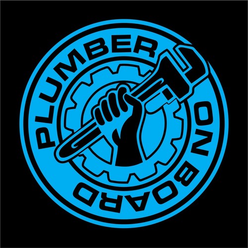 PLUMBER ON BOARD Decal Worker Helmet Hard Hat Car Bumper Vinyl Sticker - Picture 10 of 15