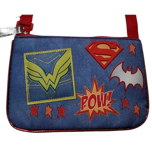 DC Superheroe Girls Kids Cross Body Purse Wonder Woman Super Bat Girl Logo Comic - Picture 2 of 9