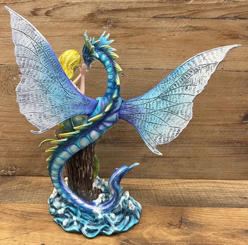 Mermaid With Sea Serpent Resin Figurine 10.5" x 10" - Picture 2 of 6