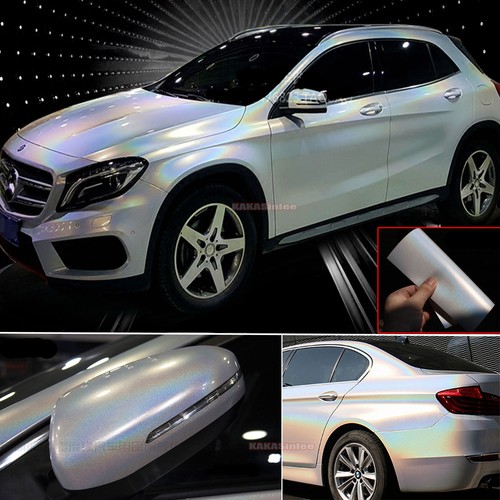 Blanco/PVC Coche Arco Iris Espejo Borde Camaleón Perla Cromo Vinilo Envolvente Adhesivo EE. UU. - Imagen 8 de 8