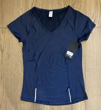 NWT Women's 90 Degrees by Reflex Navy Medium Active Wear Workout Top