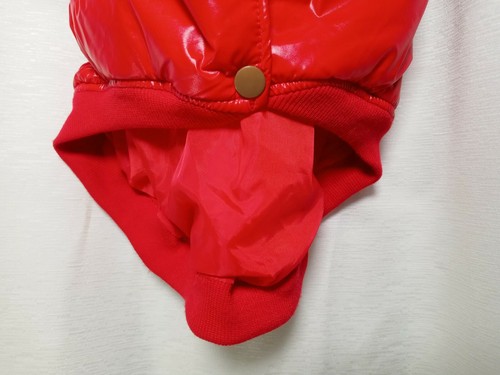 Rote Winter Hundekleidung warm Haustier Parka Mantel Welpe Kapuze Baumwolle wattierte Jacke  - Bild 5 von 9