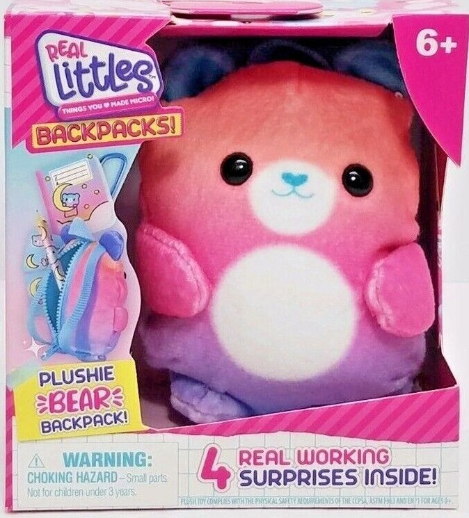 Real Littles Plush Backpack Animal YOU CHOOSE Fox Bear Cat Dog