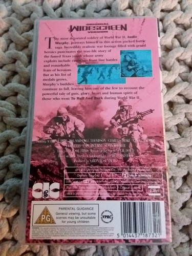 TO HELL AND BACK - VHS Video Cassette Tape - WIDESCREEN - Audie Murphy - RARE - Picture 2 of 5