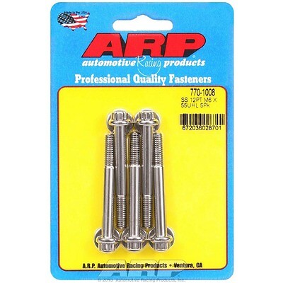 ARP S/S Bolt Kit - 12pt (5) 6mm x 1.00 x 35 ARP S/S Bolt Kit - 12pt (5) 6mm x 1.00 x 35