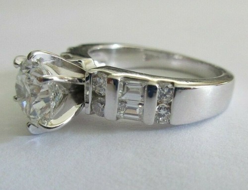 EGL Certified Platinum Diamond Engagement Ring Center=1.72 G-SI2 Value=$27,500 - Picture 3 of 9