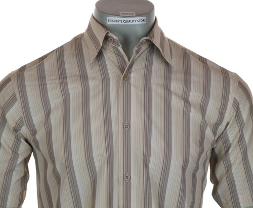 Nueva Camisa De Manga Corta Para Hombre Alfani Modal A Rayas Pequeña Mediana - Imagen 3 de 3
