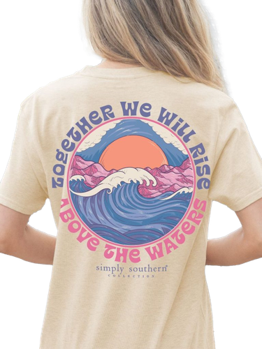 Simply Southern Together We Will Rise Above The Waters Womens Short Sleeve