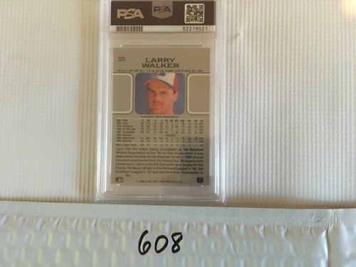 Larry Walker 1990 Leaf PSA 8 NM-MINT RC Rookie Card - Picture 2 of 2