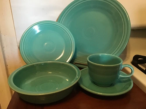 Fiesta Turquoise 5 Piece Place Setting~Fiestaware EUC