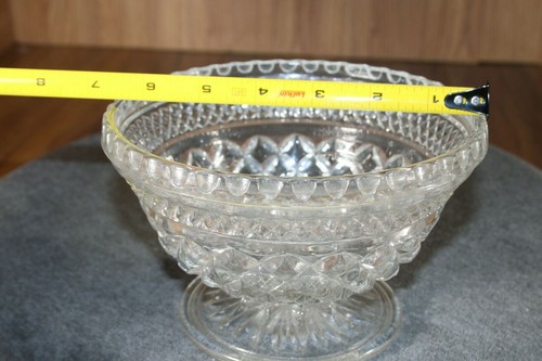 Vintage Obst-Dessertschale mit Fuß Schale Kristallmuster 6,5" mal 4" hoch Nachlassverkauf - Bild 7 von 10