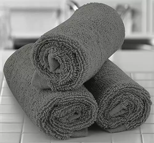 Utopia Towels Premium Fingertip Towel 12 x 12 Inches Gray 600