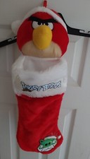 Angry Birds Official 2011 Red Bird Plush Christmas Stocking Santa Patch Pig 21"