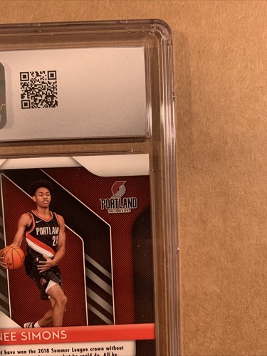 2018-19 Panini Prizm Anfernee Simons RC CSG casi nuevo/como nuevo+ 8,5 Portland Trail Blazers - Imagen 11 de 12