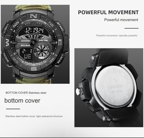 NEW MEN SURVIVAL MILITARY SPORT WATCH WATERPROOF COMPASS WHISTLE, FIRE STR + Box - Picture 5 of 32