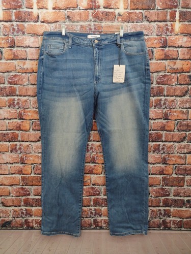 Zenana Damen Jeans Plus Medium Wash Straight Leg Größe 38