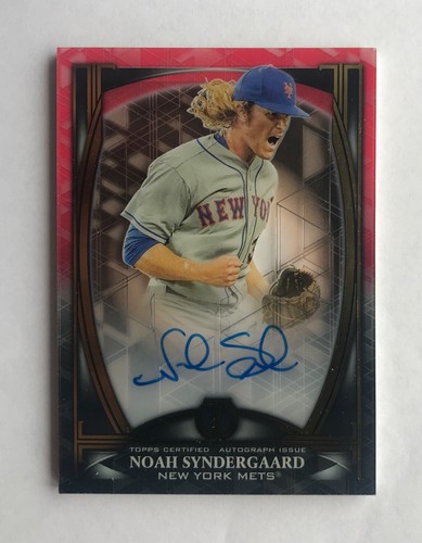 Noah Syndergaard Auto Non-RC SER # 4/10 Red ICONIC 2019 TOPPS TRIBUTE #IP-NS - Picture 3 of 5