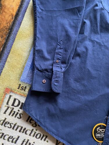 NWT Mens L-Tall Ariat Rebar Work Button Up Long Sleeve Blue Shirt Lens Cloth - Picture 2 of 7