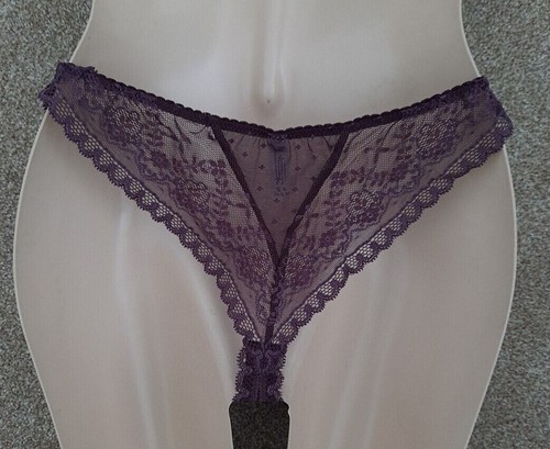 Passionata Women's Lace Aubergine Knickers Panties Briefs Tanga Style 4557 - Picture 2 of 5
