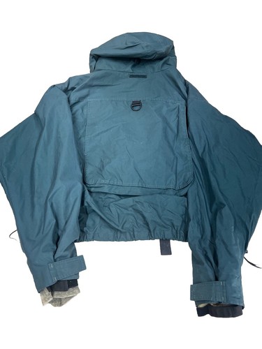 Chaqueta Helly Hansen Verde Lluvia Snap Frontal Pesca con Mosca Con Capucha Para Hombre Talla M/L LEER - Imagen 6 de 6