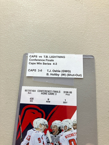 Washington Capitals vs T.B. Lightning Conf. Finals Caps win 4-3 (3-0) Holtby SO - Picture 2 of 3