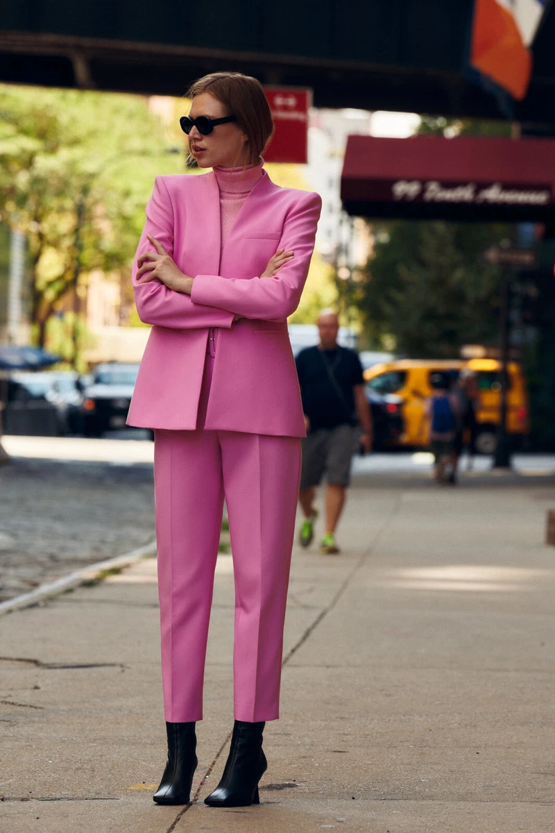 Tailleur rose poudré zara hot sale