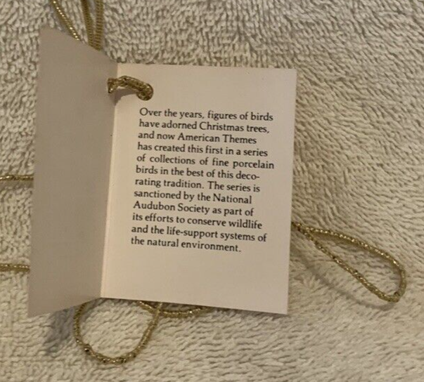 National Audubon Society Porcelain Bird Clip On Ornament w/Box 1509 eBay
