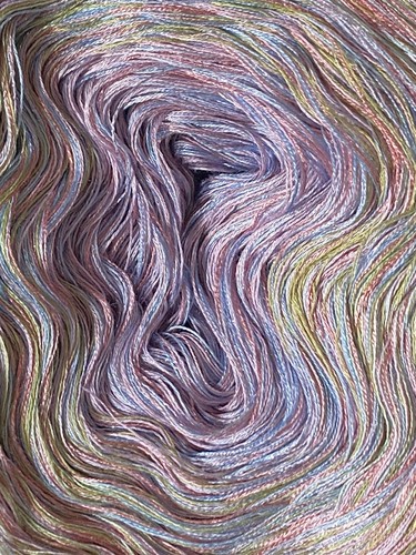 450g Metalic Cotton Tencel Sultan Ombre Cake Yarn MonetGarden Purple Green 2100m - Picture 7 of 17