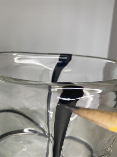 Clear Glass Vase With Black Design - Picture 6 of 6