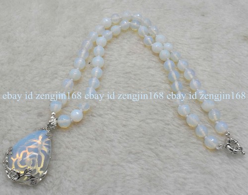 Collar colgante redondo de piedras preciosas facetado blanco de 8 mm de Sri Lanka 18" AAA+ - Imagen 8 de 12