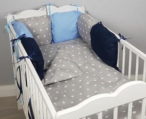 navy blue cot bedding