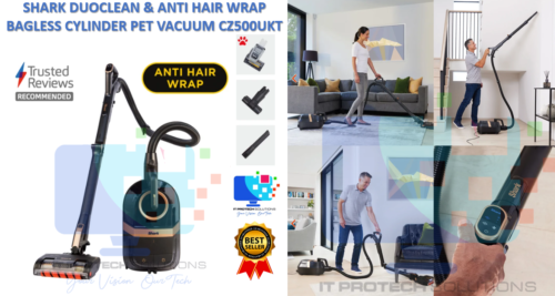 SHARK DUOCLEAN & ANTI HAIR WRAP BAGLESS CYLINDER PET VACUUM CZ500UKT - BRAND NEW - Picture 1 of 11