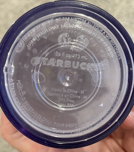 Starbucks Bicchiere in plastica con coperchio e cannuccia, bianco glitterato, 16 once, freddo - Foto 3 di 5