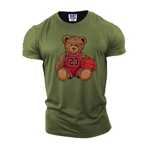 Bear Basketball Player Funny Men's Short Sleeves T-Shirt Sports Graphic Gift Tee - Picture 4 of 12