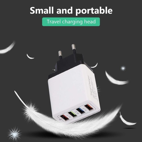 Schnell Ladegerät USB Mehrfachstecker 4 fach Mehrfach Netzteil Adapter Für Handy - Zdjęcie 5 z 27