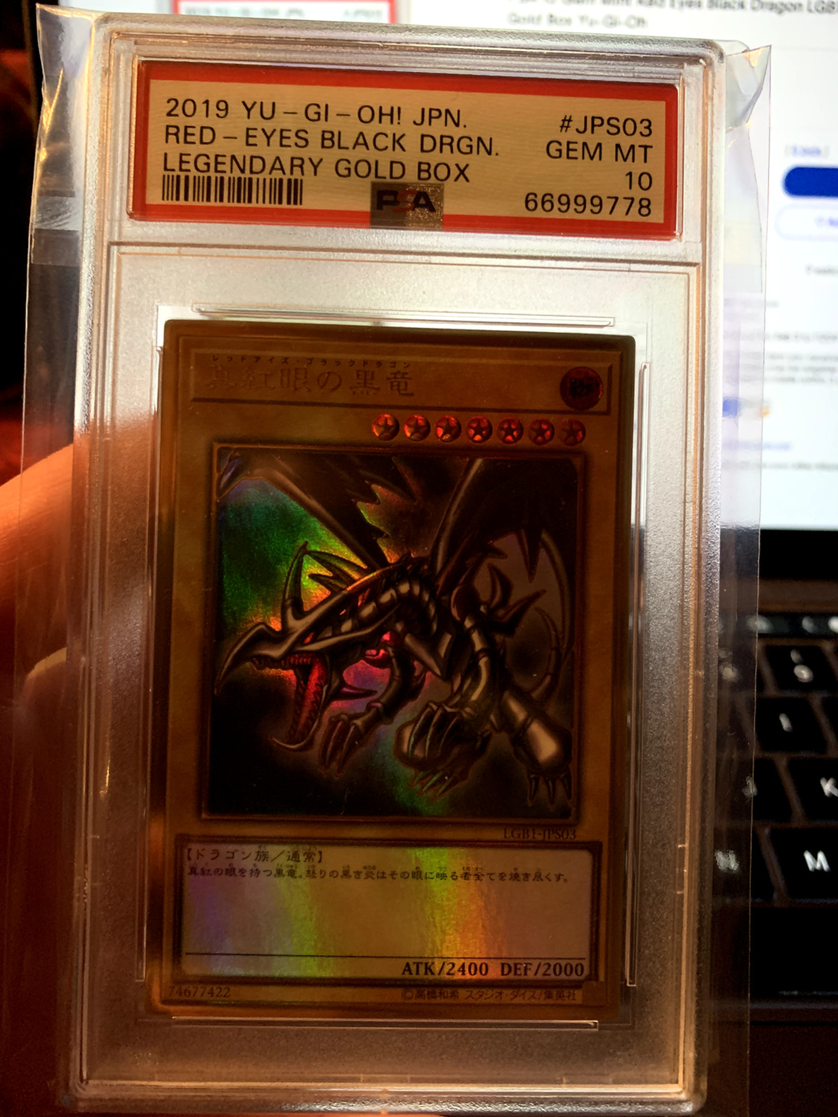 PSA 10 Gem Mint Red Eyes Black Dragon LGB1-JPS03 Legendary Gold Box Yugioh view 7