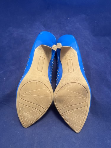 Christian Siriano Women's Heels Shoes Pumps Blue Perforated Size 7.5 - Picture 4 of 6
