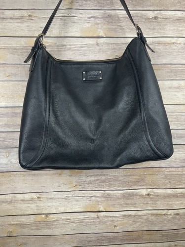 Kate Spade NY Aurelia schwarz lässig Hobo Handtasche Leder Schultertasche Quaste Reißverschluss - Bild 6 von 12