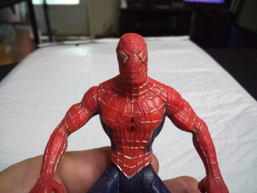 Vintage Marvel Spider-Man Motorradfahrer Spielzeug nur Figur - Bild 14 von 14