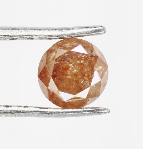 Natural Round Brilliant cut Diamond 0.26 CT Fancy Peach color Loose Diamond - Picture 2 of 8