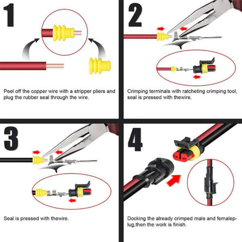 708Pcs Car Automotive Waterproof Electrical Wire Connector Plug 1-6 Pin Kit US - Picture 11 of 17