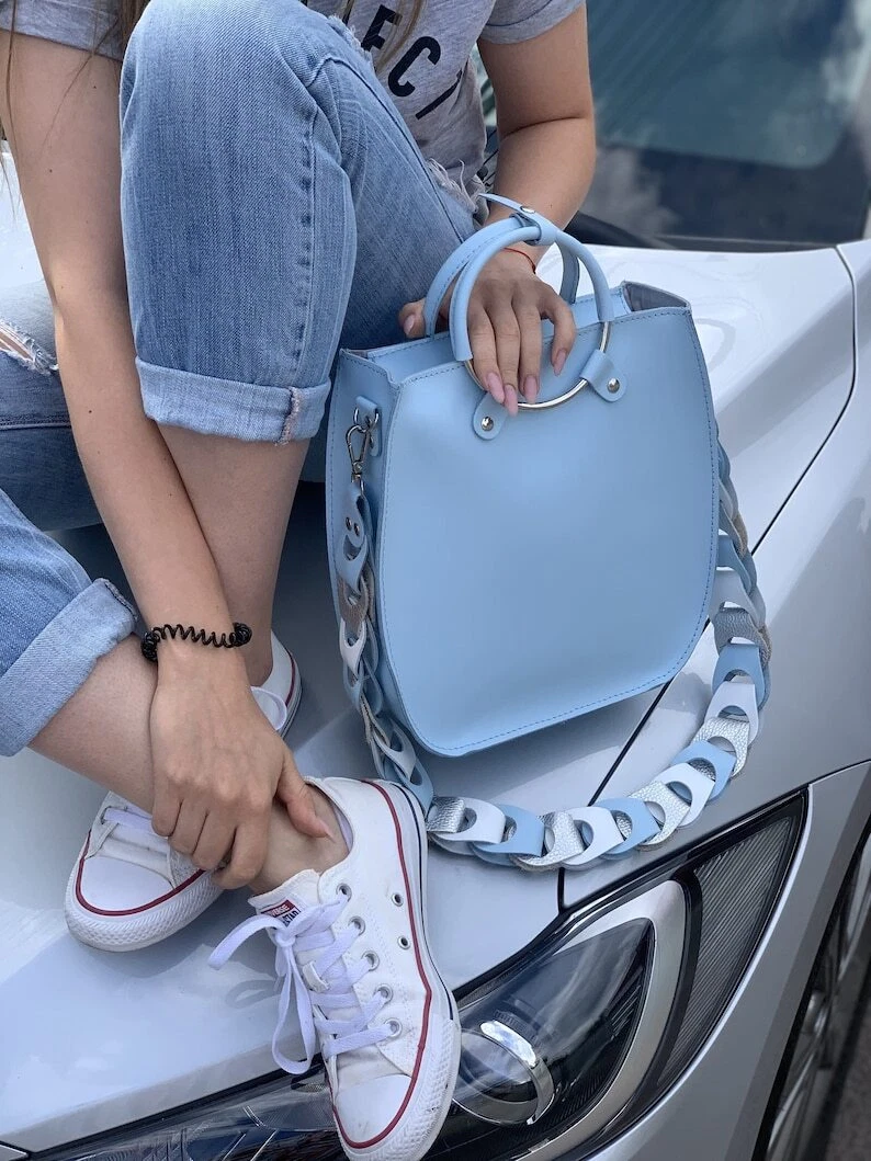 COACH Borsa a mano donna VERA PELLE cioccolato marrone scuro borsetta tracolla