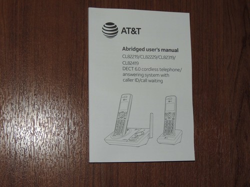 New Quick Start Manual - CL82219 CL82229 CL82319 CL82419 for AT&T Cordless Phone - Afbeelding 1 van 1